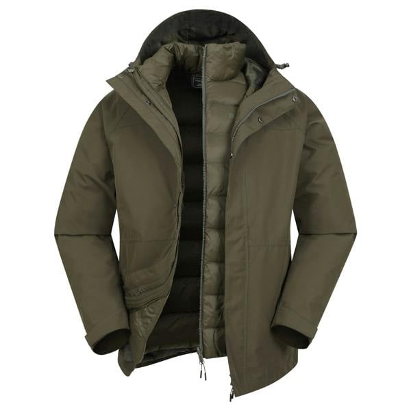 Mountain Warehouse Mens Alaskan 3 In 1 Waterproof Jacket - Khaki