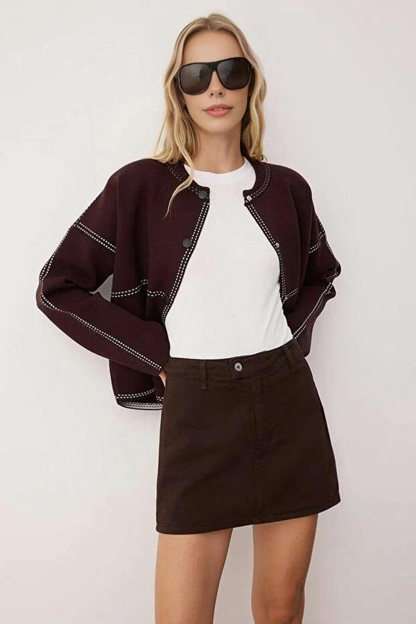WOVCOR High Waist Mini Denim Short Skirt