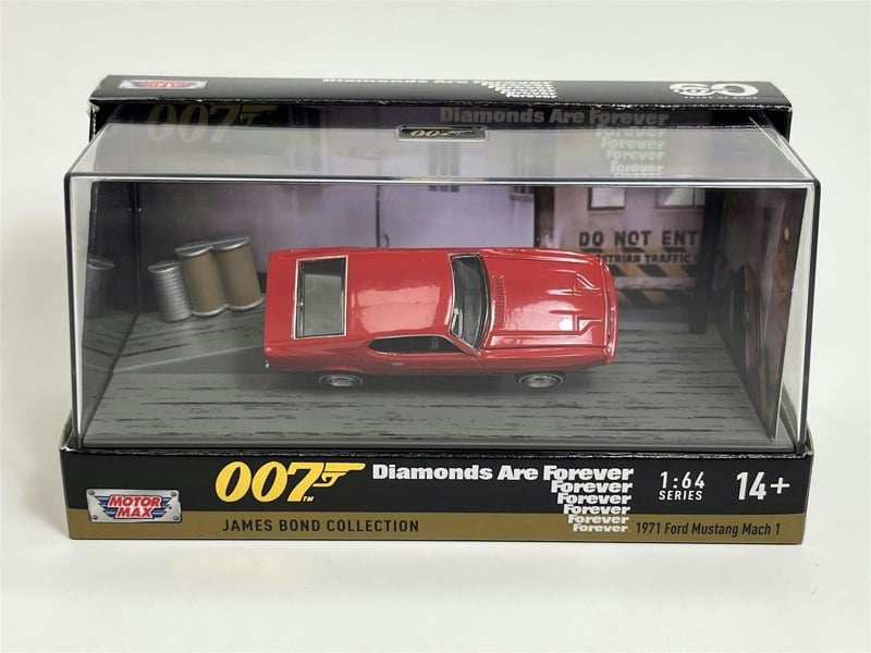 Motormax 007 James Bond Diamonds Are Forever 1971 Ford Mustang Mach 1 Diorama 1:64 Motormax 79824