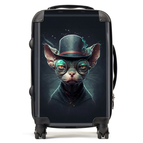 Warren Reed Sphynx Cat With Glases Splashart Suitcase