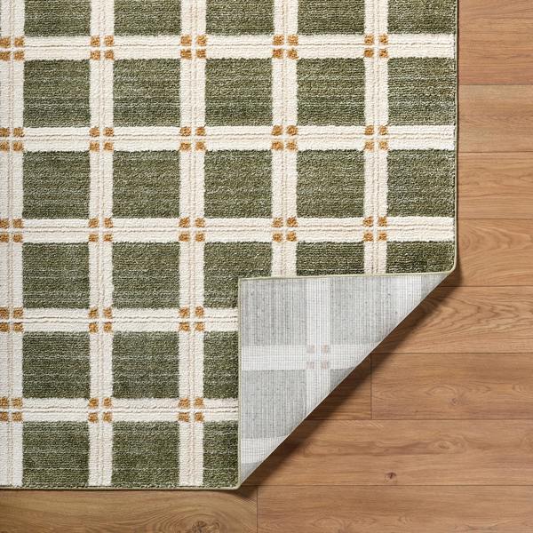 Livabliss La Luna-Modern Green Off-White Grey Brown Graphic Rug