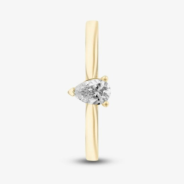 1888 Collection 9ct Yellow Gold 0.33ct Pear Cut Diamond Solitaire Ring DPP02-9Y-0.33