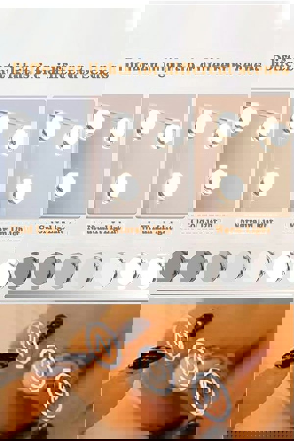 Living and Home Hollywood Vanity Mirror With 10X Magnifier Makeup Mirror Touch Adjustment 58*48CM