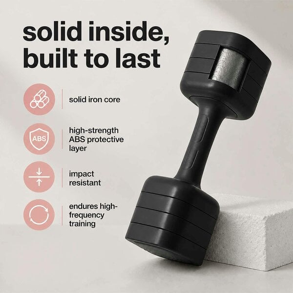 Centra Adjustable Dumbbells Set 2-5Kg Quick Lock TPU Grip for Home Gym Black