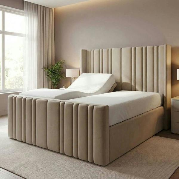 Paradise Beds Rest Line Pannel Electric Adjustable bed With Memory Mattress King