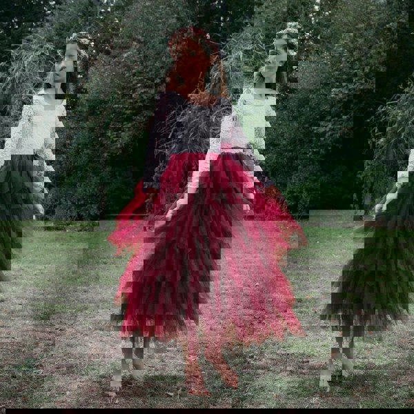 flower girl in a park wearing a Bohemian Spirit Dress 