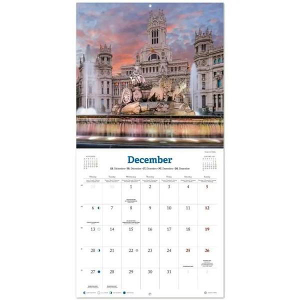 Madrid Calendar 2027, Wall Calendars, Month To View, Travel, Gift