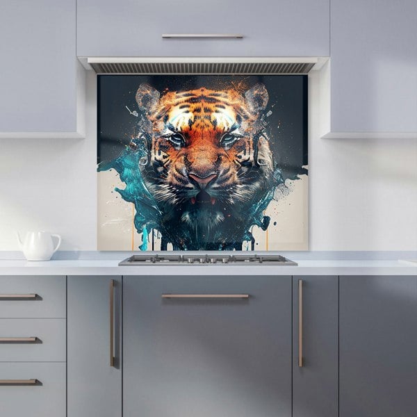 Warren Reed - Designer Tiger Face Splashart Kitchen Splashback