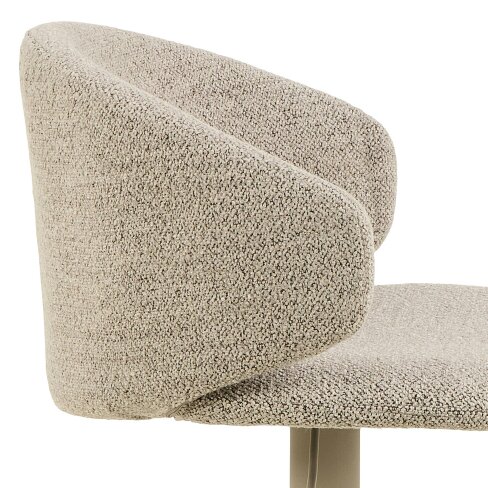 Wyld Haus Set of 2 Valley Beige Boucl? Fabric Swivel Bar Stools