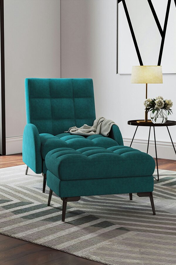 Living and Home Modern Leisure Armchair with Footstool