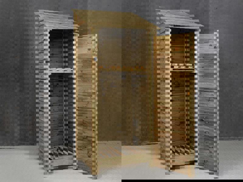 Arbor Garden Solutions Wooden Log Store with Door and Shelf W-79cm, H-126cm or 180cm, D-88cm