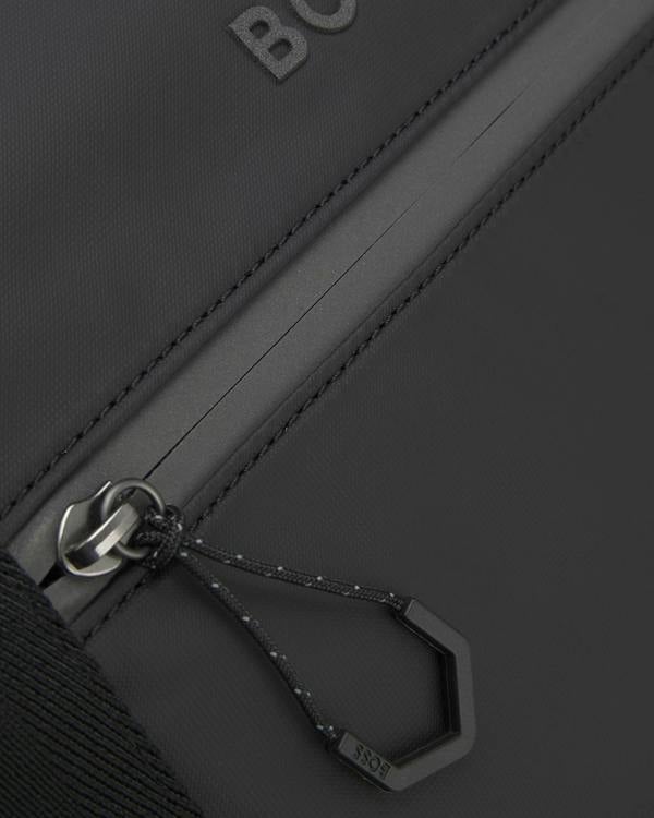 BOSS Orange Stenson Mens Faux-Leather Holdall with Reflective Details - Black 001 | CHO | Designer Mens Holdalls