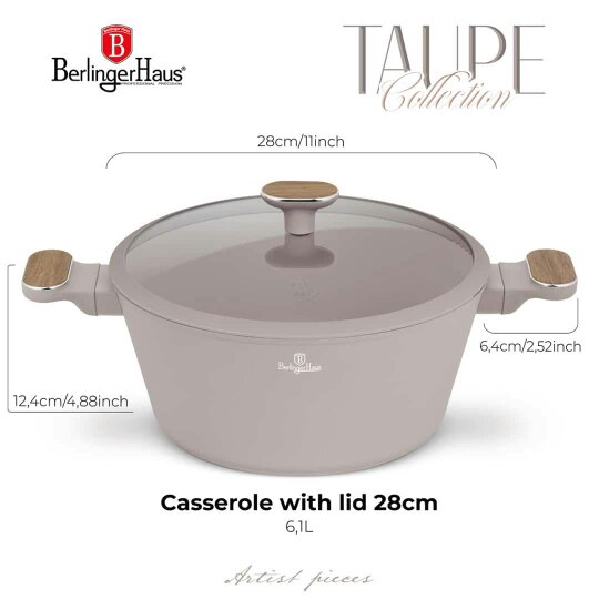 Berlinger Haus Casserole  28 cm Berlinger Haus BH8340 | Taupe Nordic