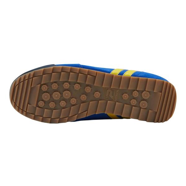 Patrick Mens Dijon Suede Running Trainers - Royal Blue/Yellow/Navy - 