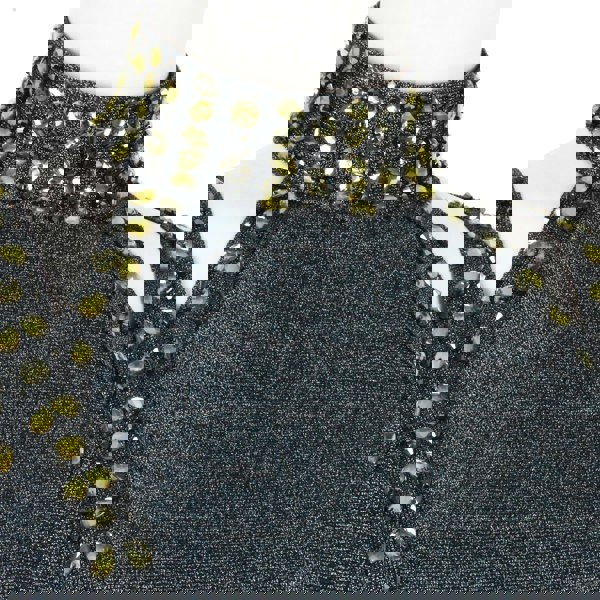 Herve Leger luxurious form fitting dress in a shimmering gunmetal tone