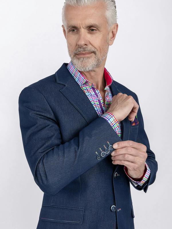 DENIM LOOK MULTI - STITCH BLAZER - STYLISH & VERSATILE - Claudio Lugli Shirts