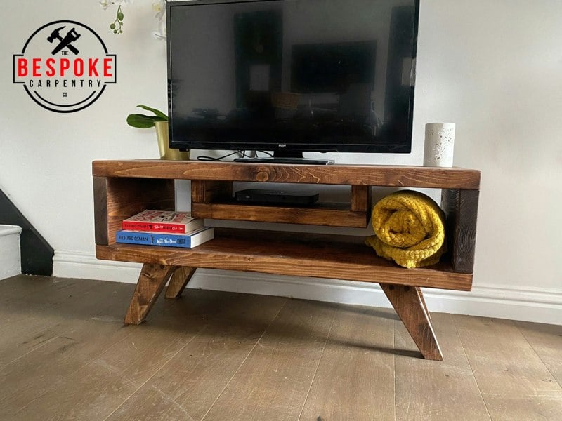 The Bespoke Carpentry Co TV Stand with Wooden Floating Shelf