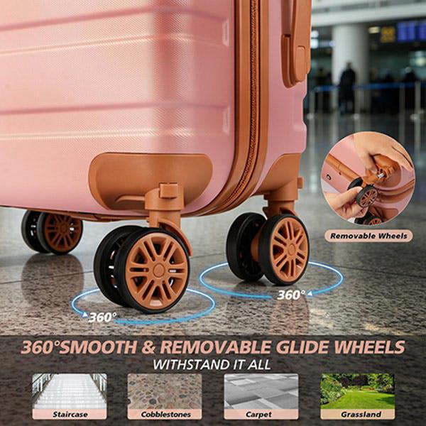 Leaper 20" ABS Carry-On Luggage with Removable Wheels & TSA Lock