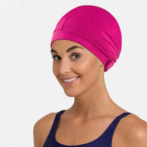 Aqua Speed Ladies Comfortable Fabric Swimming Cap | Turban Style Lightweight Swim Cap