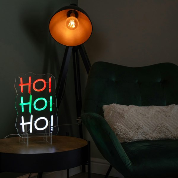 Samuel Alexander 29cm Light up Hanging or Freestanding Christmas Ho Ho Ho Neon Sign