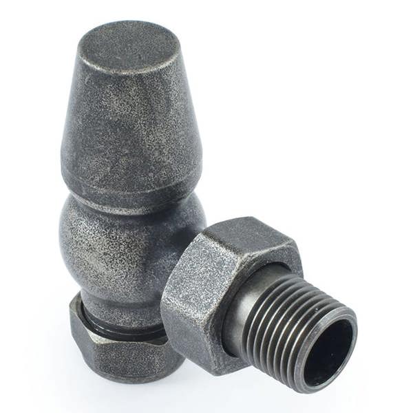 West Radiators Faringdon Traditional Thermostatic Radiator Valve - Pewter (Angled TRV)