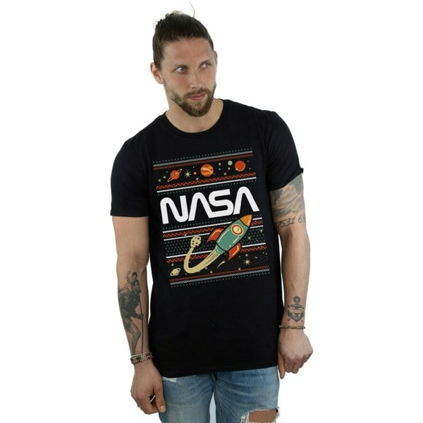 NASA Mens Fair Isle T-Shirt - Black