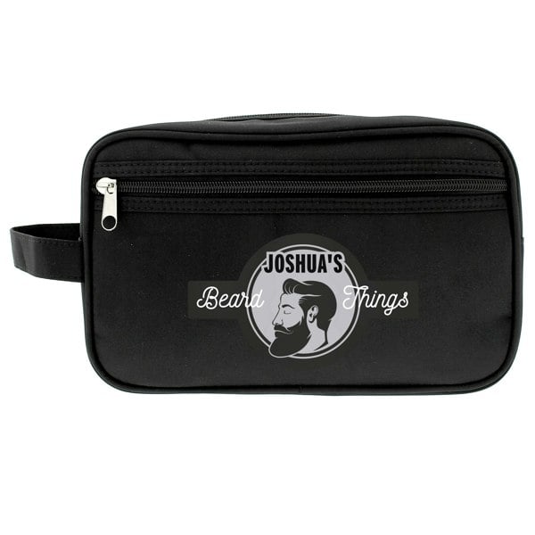 Personalised Memento Company Personalised Beard Things Black Toiletry Bag