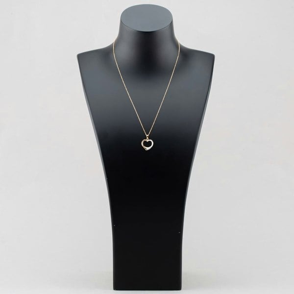 T. H. Baker 9ct Two Colour Gold Half Textured Open Heart Pendant Necklace UPD2302YW