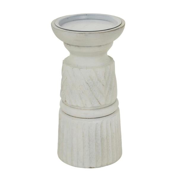 Hill Interiors Carved Candle Holder - White - 