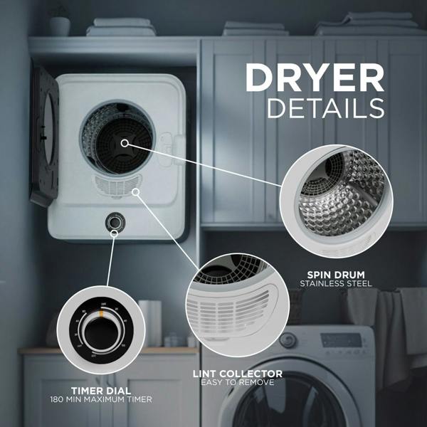 DMD Collective Mini Tumble Dryer - Vented, Anti-Wrinkle and Cool Air