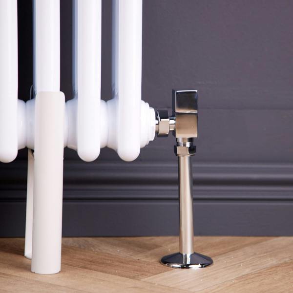 Flode Angled Square Manual Radiator Valve Pack | 15mm x 1/2″ | Chrome