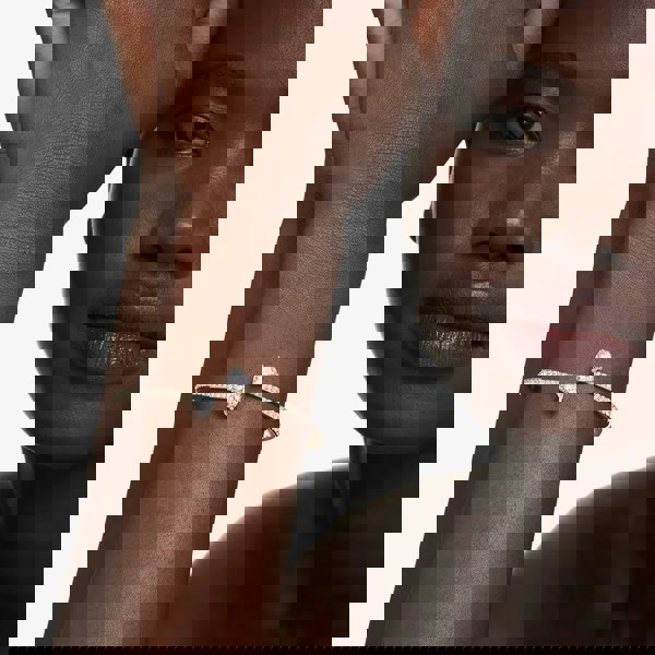 Swarovski Mesmera Gold Tone Plated Double Heart White Zirconia Bangle 5733511