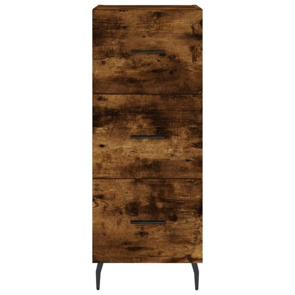 Berkfield Highboard Smoked Oak 34.5x34x180 cm Engineered Wood