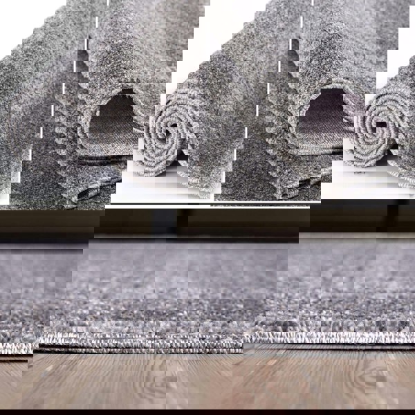 Modern Living Room Rug Bordered Design in Grey | The Rugs