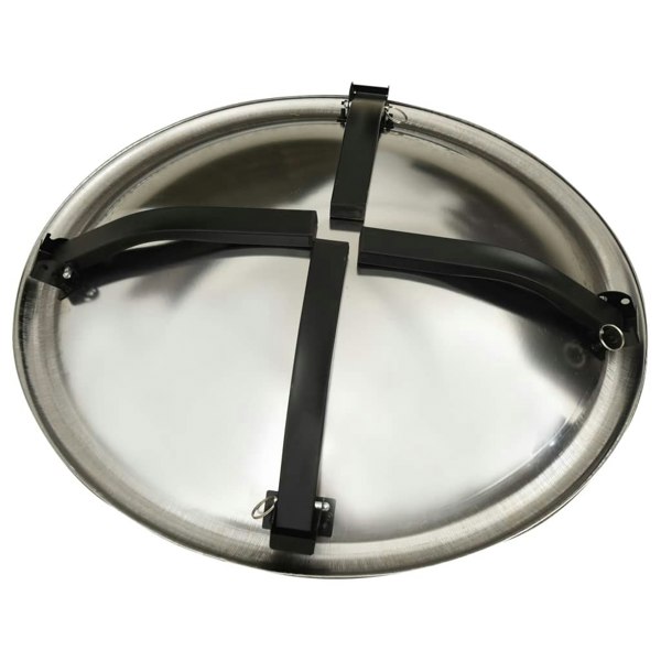 Berkfield 2-in-1 Fire Pit and BBQ with Poker 56x56x49 cm Stainless Steel