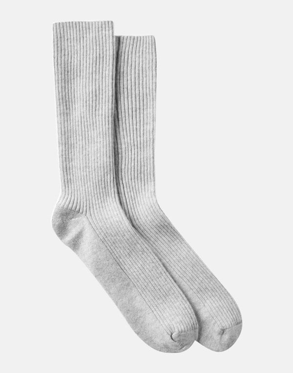 British Boxers Women's Cashmere Bed Socks – Soft Grey