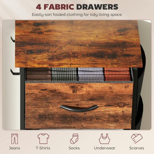 Wyld Haus Balo Fabric And Metal Rustic Brown 4 Drawer Storage Chest