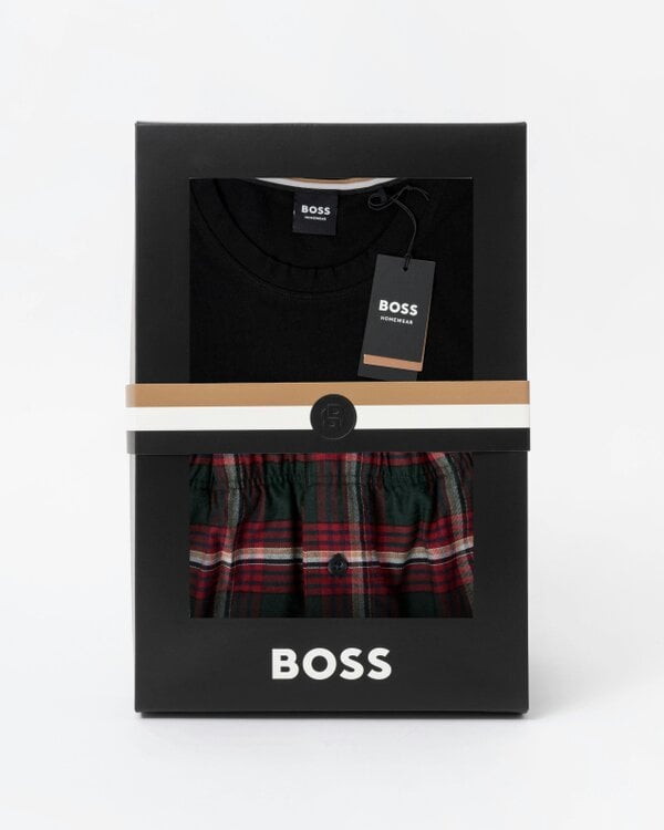BOSS Orange Mens Holiday Long Pyjama Set  - Open Red 645