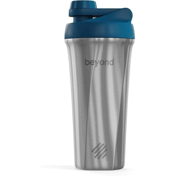 Beyond Shakers Brushed Steel & Blue Twist