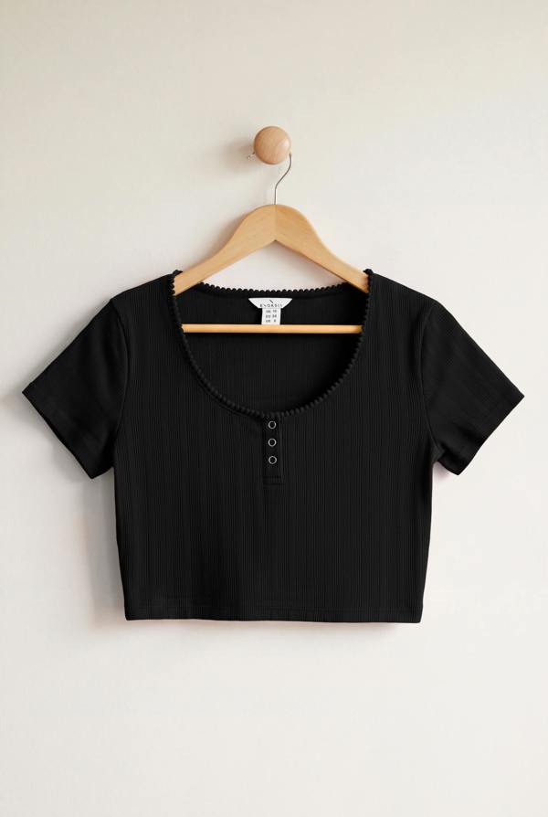 ENORSIA Women's Ribbed Button-Up Short Sleeve T-Shirts