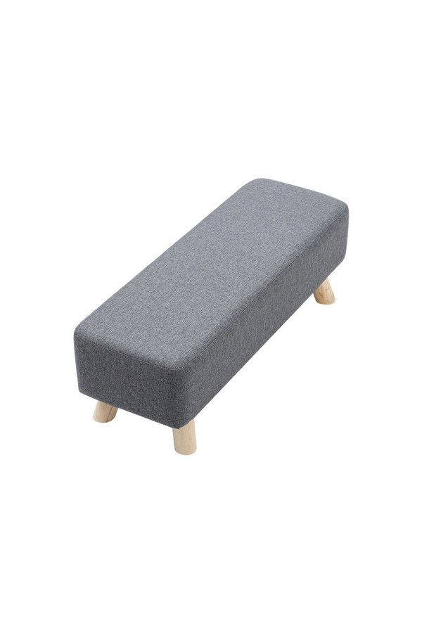 Living and Home 81cm W Dark Grey Rectangular Tofu-shaped Footstool