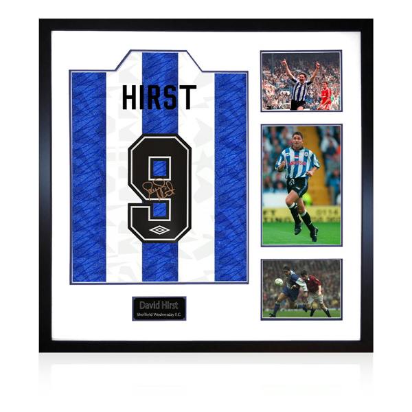 David Hirst Signed Sheffield Wednesday Home Shirt Elite Frame
