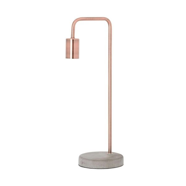 Hill Interiors Copper Industrial Lamp With Stone Base (UK Plug) - Copper