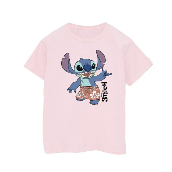 Disney Girls Lilo & Stitch Bermuda Shorts Cotton T-Shirt - Baby Pink