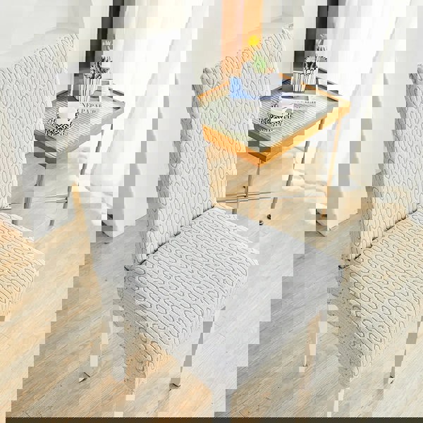 Anyseat Chair Cover Light Grey Wavey Lines Design with Elastic Material for Dining Room Kitchen Wedding Hotel Banquet Restaurant