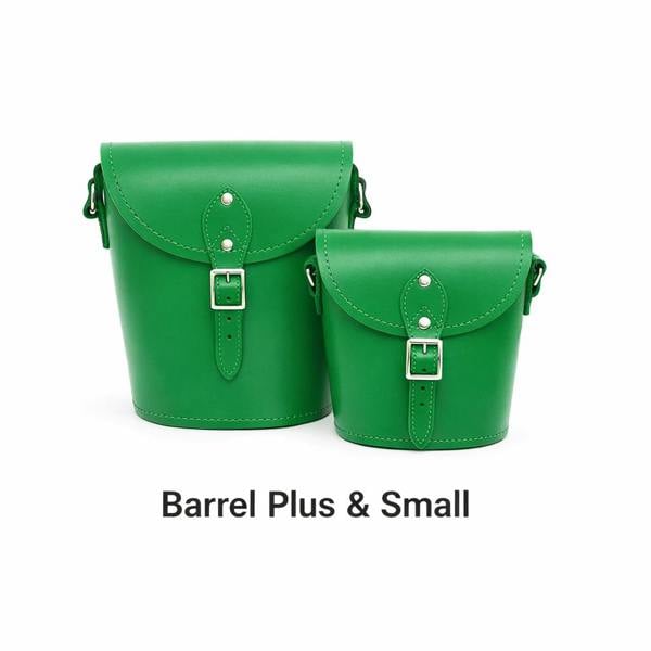 Zatchels Handmade Leather Barrel Bag - Green