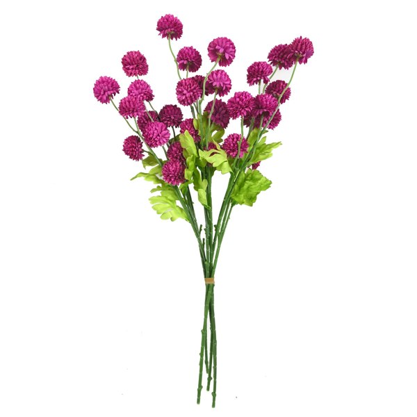 Leaf Pack of 6 x 50cm Dahlia Pompom Pink Artificial Stem