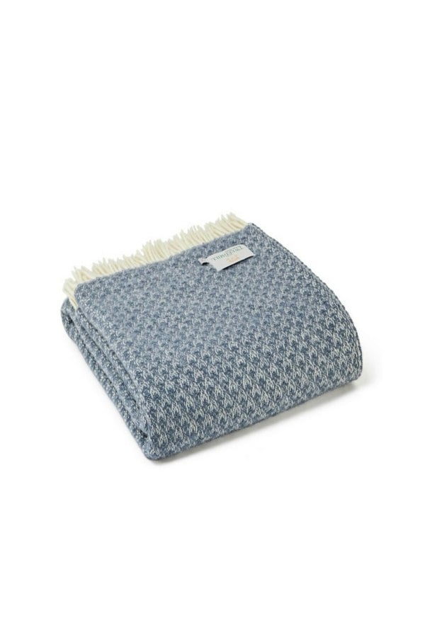 HomeSpace Direct 100% Pure New Wool Isobel Throw Blanket Made in Wales