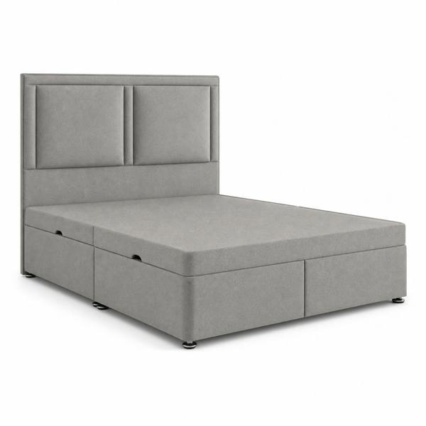Great British Beds Tia Divan Ottoman Bed - Silver Plush