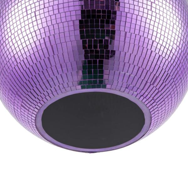 Shiny Disco Mosaic Ball in Vibrant Purple Mirrored Tiled Retro Style Image 4